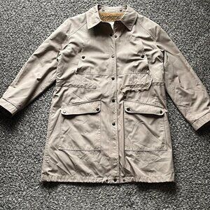 London Fog Trench Coat Women 11/12 Faux Fur Insulated Normcore Business Casual